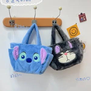 Plush Heart Cute Stitch Lucifer Cat Shoulder Bags