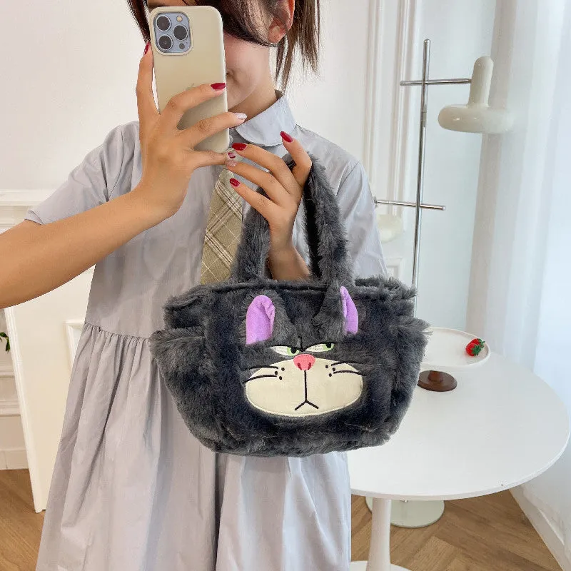 Plush Heart Cute Stitch Lucifer Cat Shoulder Bags