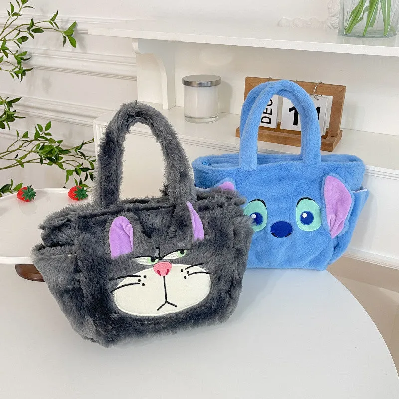 Plush Heart Cute Stitch Lucifer Cat Shoulder Bags
