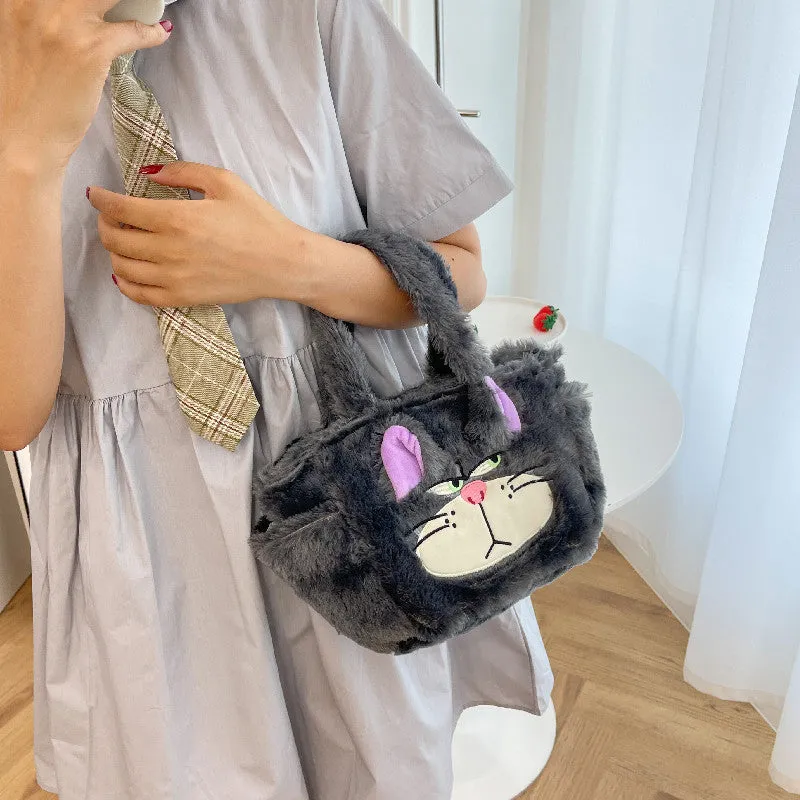 Plush Heart Cute Stitch Lucifer Cat Shoulder Bags