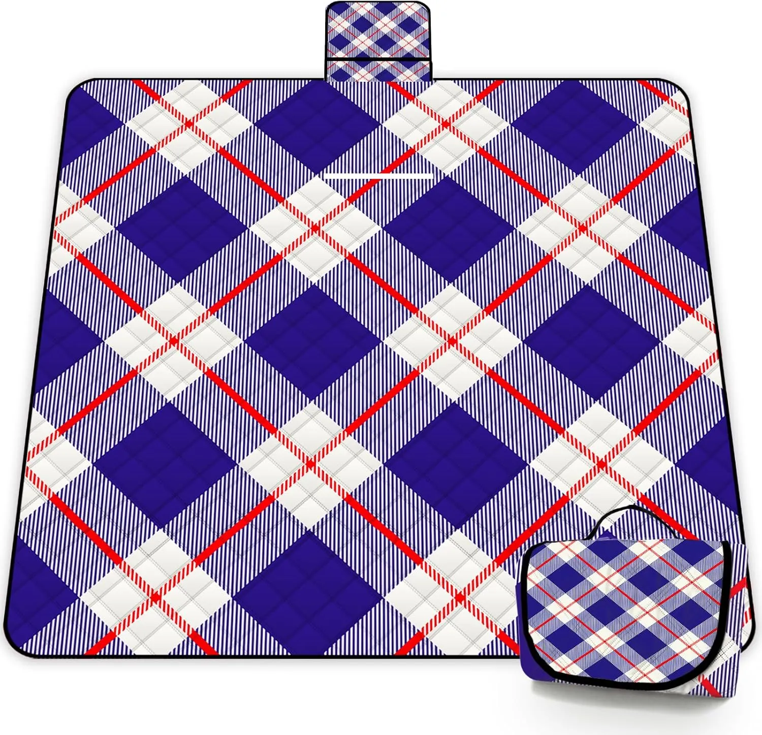 Poedist Extra Large Picnic Blanket Waterproof,80"x 80"Foldable Machine Washable Beach Blanket,Outdoor Blanket for 6-8 Adults,Suitable for Indoor Crawling,Park,Camping,Hiking,Family Travel(Square