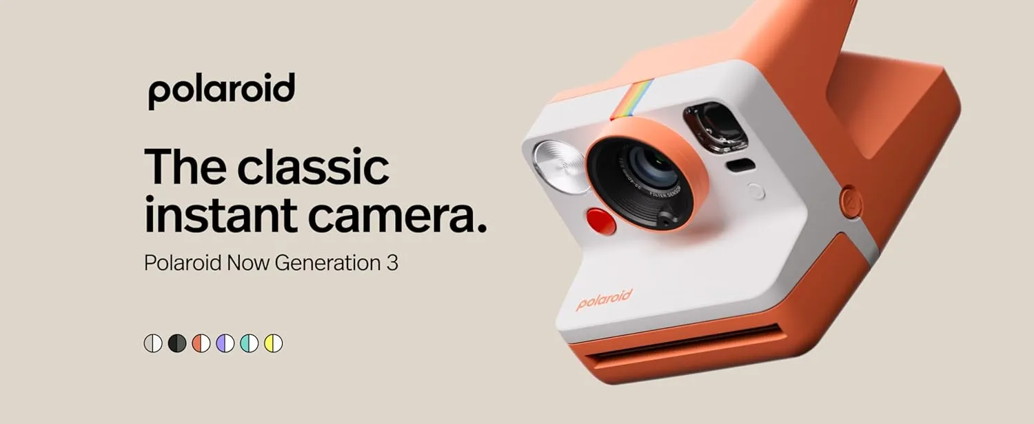 Polaroid Now 3rd Generation I-Type Instant Film Camera - Yellow - Camera Only No Film (9158)