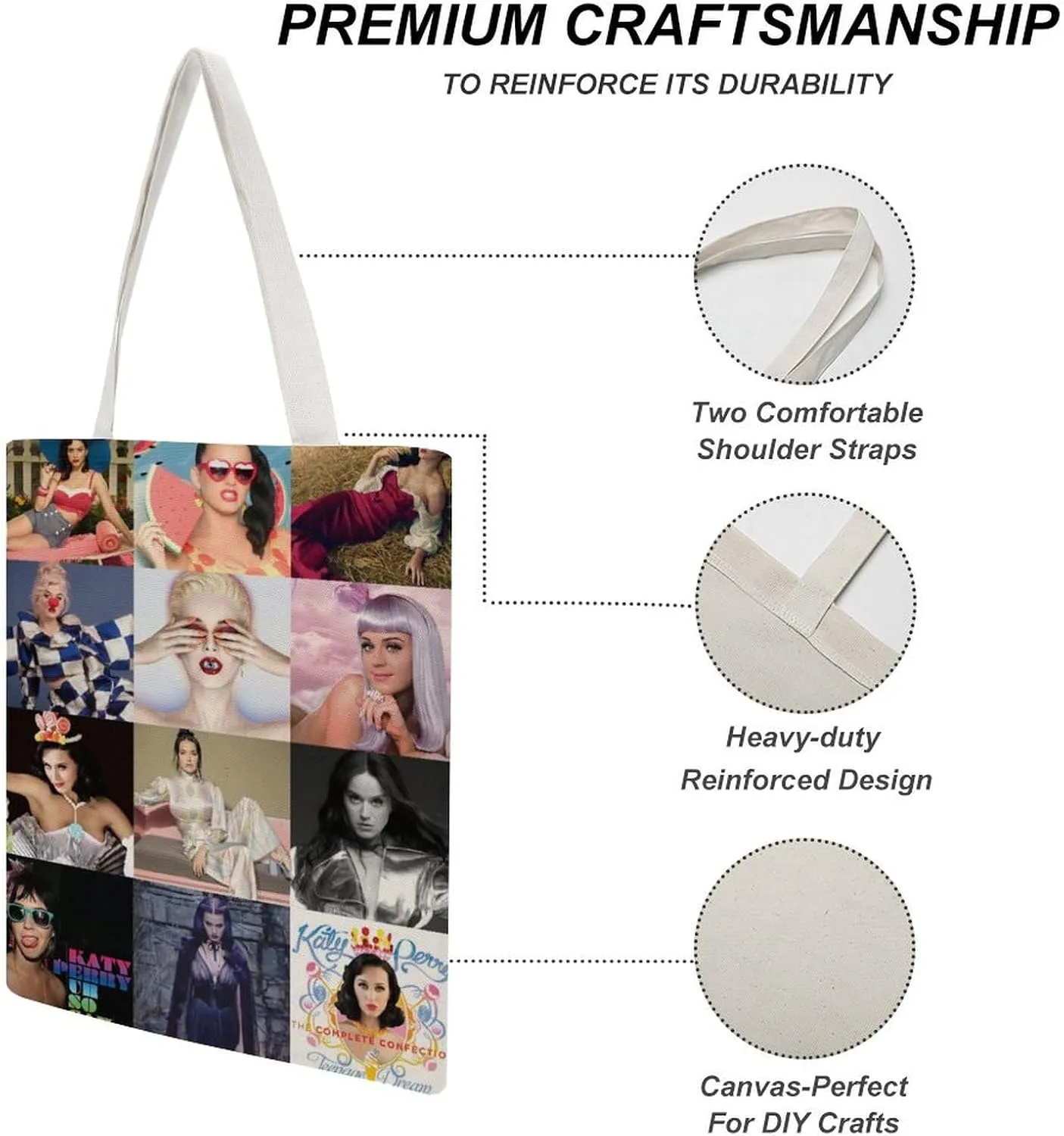 Pop Music Tote Bags, Womens Shoulder Bag, Print Travel Bag, Novelty Canvas Tote Bag Double, Funny Reusable Grocery Bag