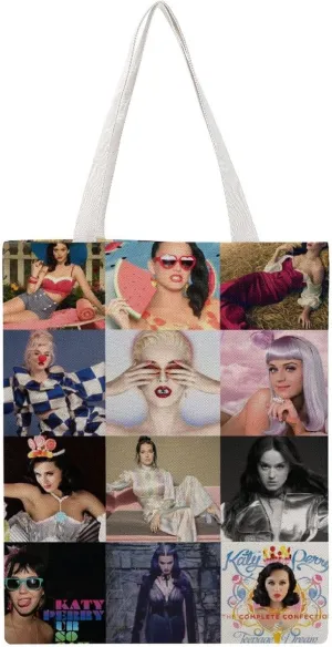 Pop Music Tote Bags, Womens Shoulder Bag, Print Travel Bag, Novelty Canvas Tote Bag Double, Funny Reusable Grocery Bag