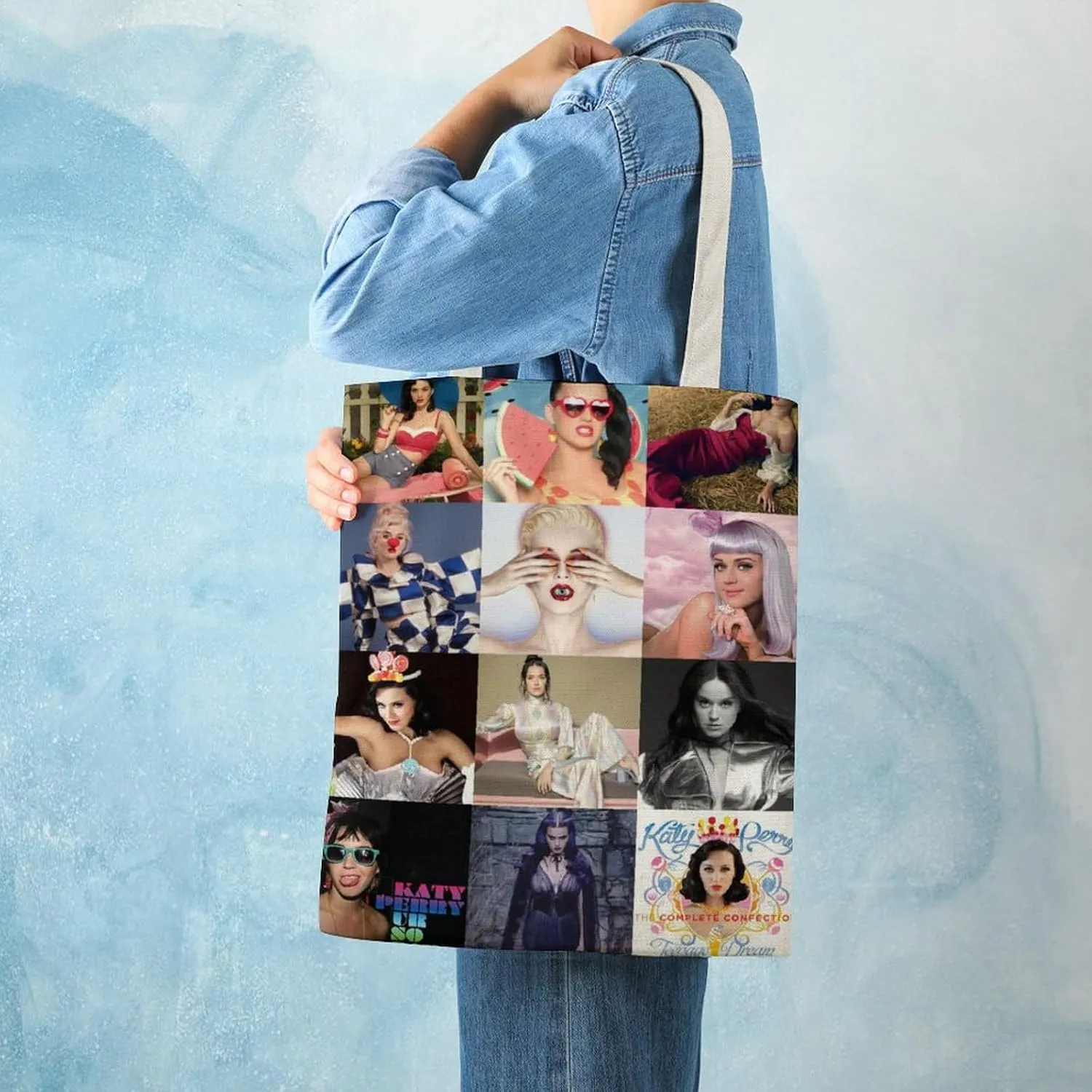 Pop Music Tote Bags, Womens Shoulder Bag, Print Travel Bag, Novelty Canvas Tote Bag Double, Funny Reusable Grocery Bag