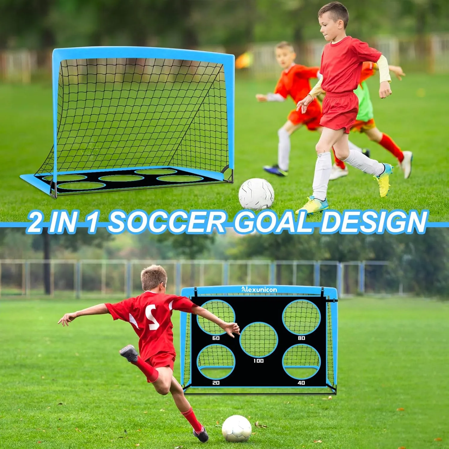 Pop Up Soccer Goal - 4x3 ft, Training Equipment with Goal Target and Carry Bag, Portable for Backyard