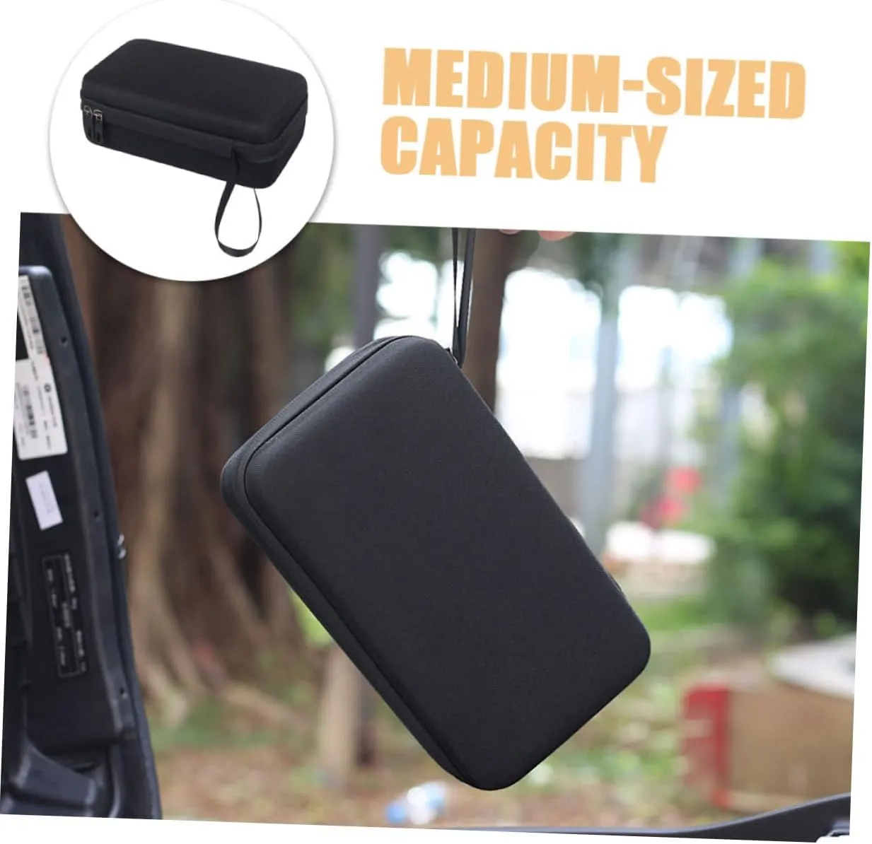 POPETPOP Electric Vehicle Charger Storage Bag Hard Shell Cable Organizer for Bike and Scooter Accessories Shockproof and Pressure Resistant Design Portable Handbag for Daily Use