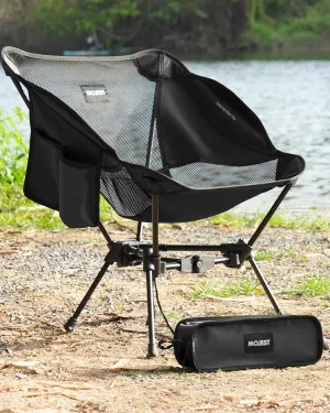 Portable Camping Chair – Compact Lightweight Folding Chair for Adults, Supports 330 lbs – Ideal for Backpacking Hiking, Fishing, Beach, Picnic & Lawn (Black)