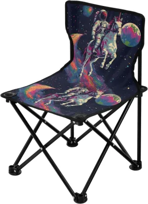 Portable Camping Folding Chairs Foldable Chair Small Astronauts Unicorns Lightweight Backpacking Outdoor Outside Fishing