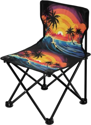 Portable Camping Folding Chairs Foldable Chair Small Cartoon Wave Lightweight Backpacking Outdoor Outside Fishing