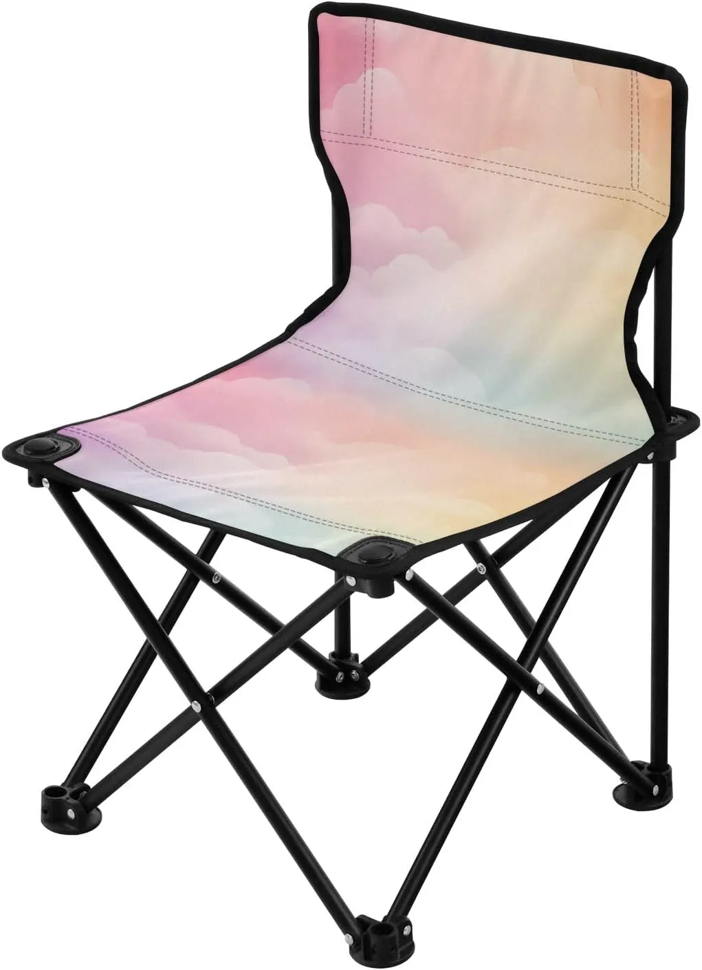 Portable Camping Folding Chairs Foldable Chair Small Clouds Colorful Cute Lightweight Backpacking Outdoor Outside Fishing
