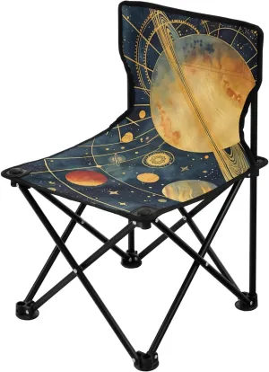 Portable Camping Folding Chairs Foldable Chair Small Constellation Zodiac 4 Lightweight Backpacking Outdoor Outside Fishing