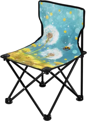 Portable Camping Folding Chairs Foldable Chair Small Dandelion Bee Lightweight Backpacking Outdoor Outside Fishing