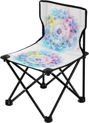 Portable Camping Folding Chairs Foldable Chair Small Datura Art Lightweight Backpacking Outdoor Outside Fishing