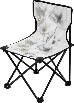 Portable Camping Folding Chairs Foldable Chair Small Gray Flower Lightweight Backpacking Outdoor Outside Fishing