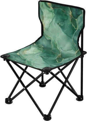 Portable Camping Folding Chairs Foldable Chair Small Marble Green Gold Lightweight Backpacking Outdoor Outside Fishing