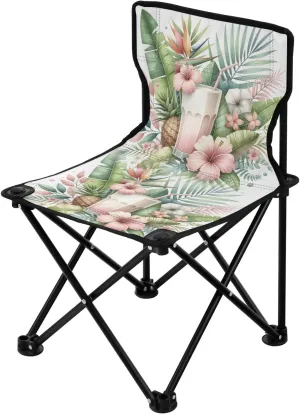 Portable Camping Folding Chairs Foldable Chair Small Tropical Drink Lightweight Backpacking Outdoor Outside Fishing
