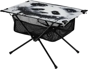 Portable Camping Table Foldable with Mesh Storage Lightweight Compact Camp Tent Side Table for Outside,Camping,Hiking,Tailgating,Panda