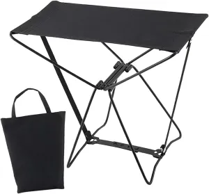 Portable Folding Stool Stool Camping Chair Folding Camp Stool for Patio, Yard, Hiking, Backpacking, Black