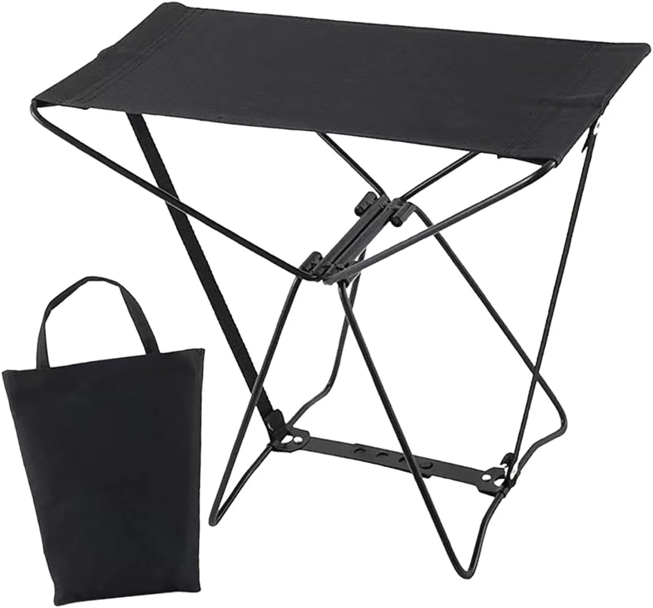 Portable Folding Stool Stool Camping Chair Folding Camp Stool for Patio, Yard, Hiking, Backpacking, Black