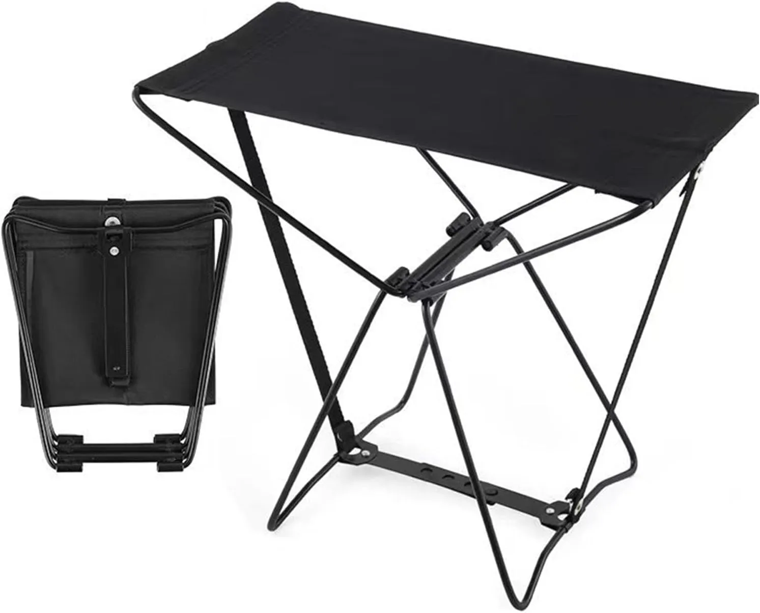 Portable Folding Stool Stool Camping Chair Folding Camp Stool for Patio, Yard, Hiking, Backpacking, Black