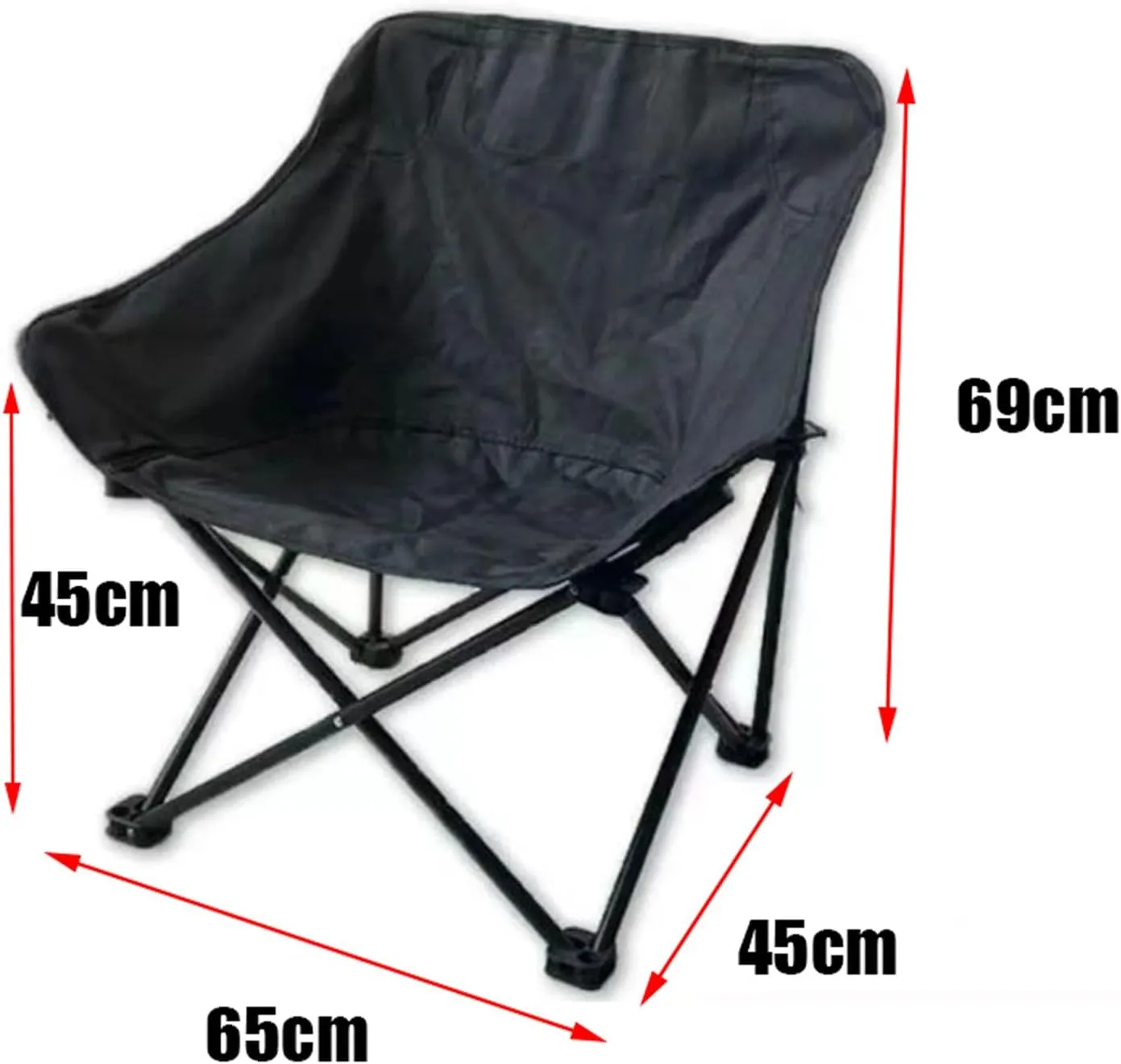 Portable Picnic Table with Seats for More People, Folding Roll up Carbon Steel Camping Compact Table Collapsible Lightweight Lawn Chair for Garden Patio, 3pcs - Black - 53cm