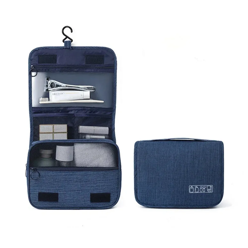 Portable Toiletry Washbag with Hanging Hook Waterproof Women Bathroom Cosmetic Storage Bag Large Capacity Travel Men Makeup Case