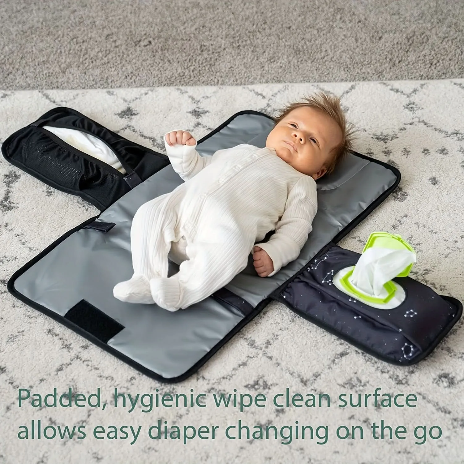 Portable Waterproof Baby Changing Pad –One-Hand Diaper Change Pad