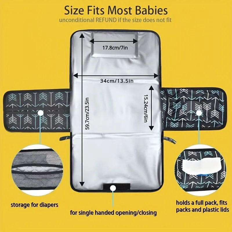 Portable Waterproof Baby Changing Pad –One-Hand Diaper Change Pad