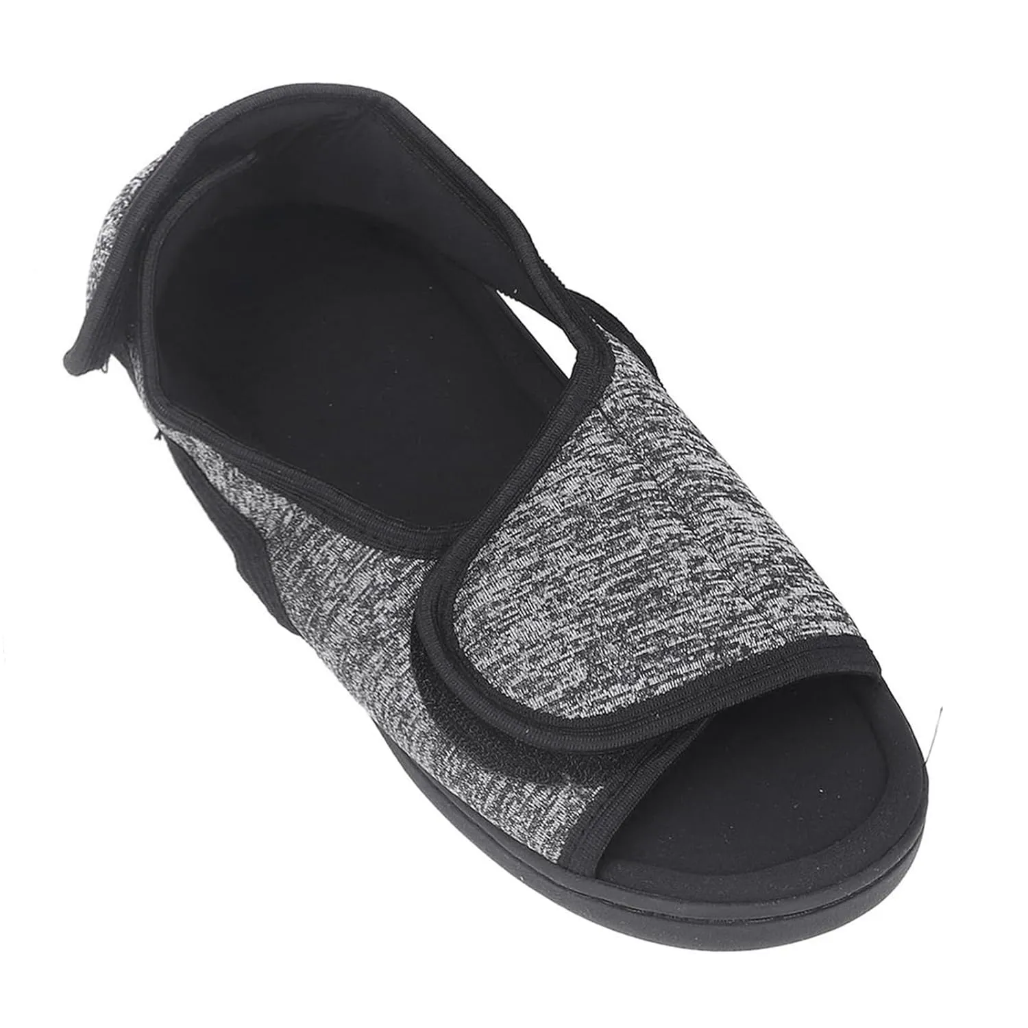 Post-operative Soft Soled Shoes Broken Toe Foot Support Surgery Pain Relief Recovery Walking Adjustable Strap for Women Men, Large, Black_l
