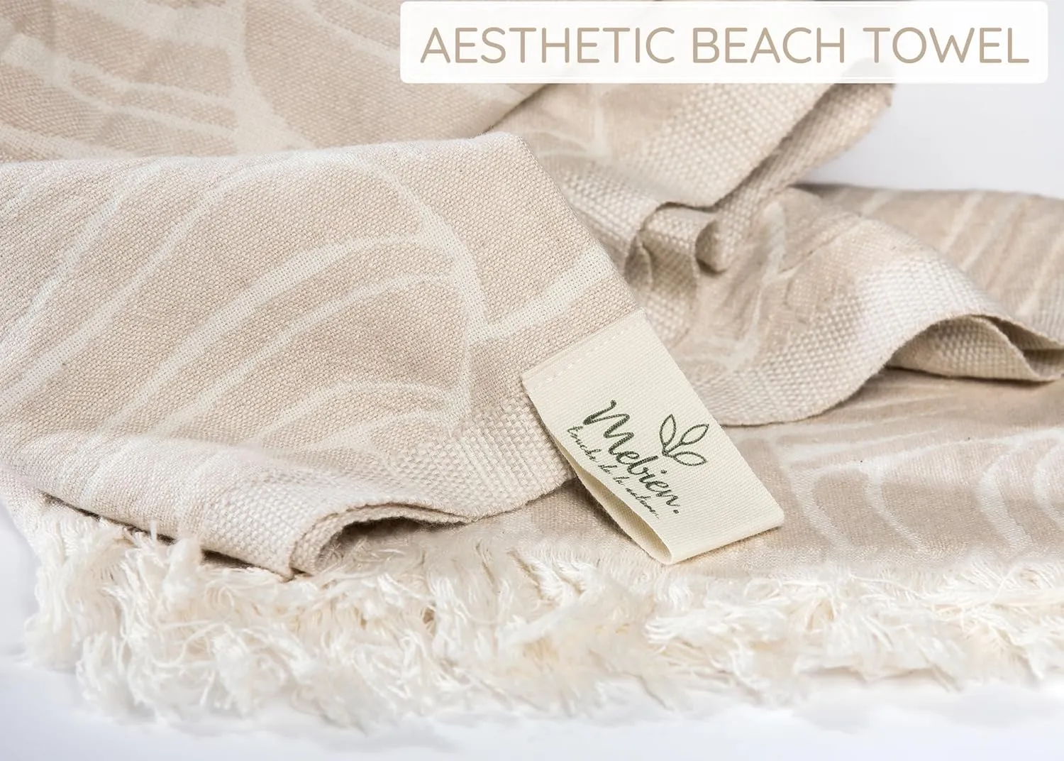 Premium Turkish Beach Towel (35”x67”) Suitable for Adults and Kids 100% Natural Cotton Quick Dry and Sand Free Turkish Towel Beach Blanket– Beige Fish Color