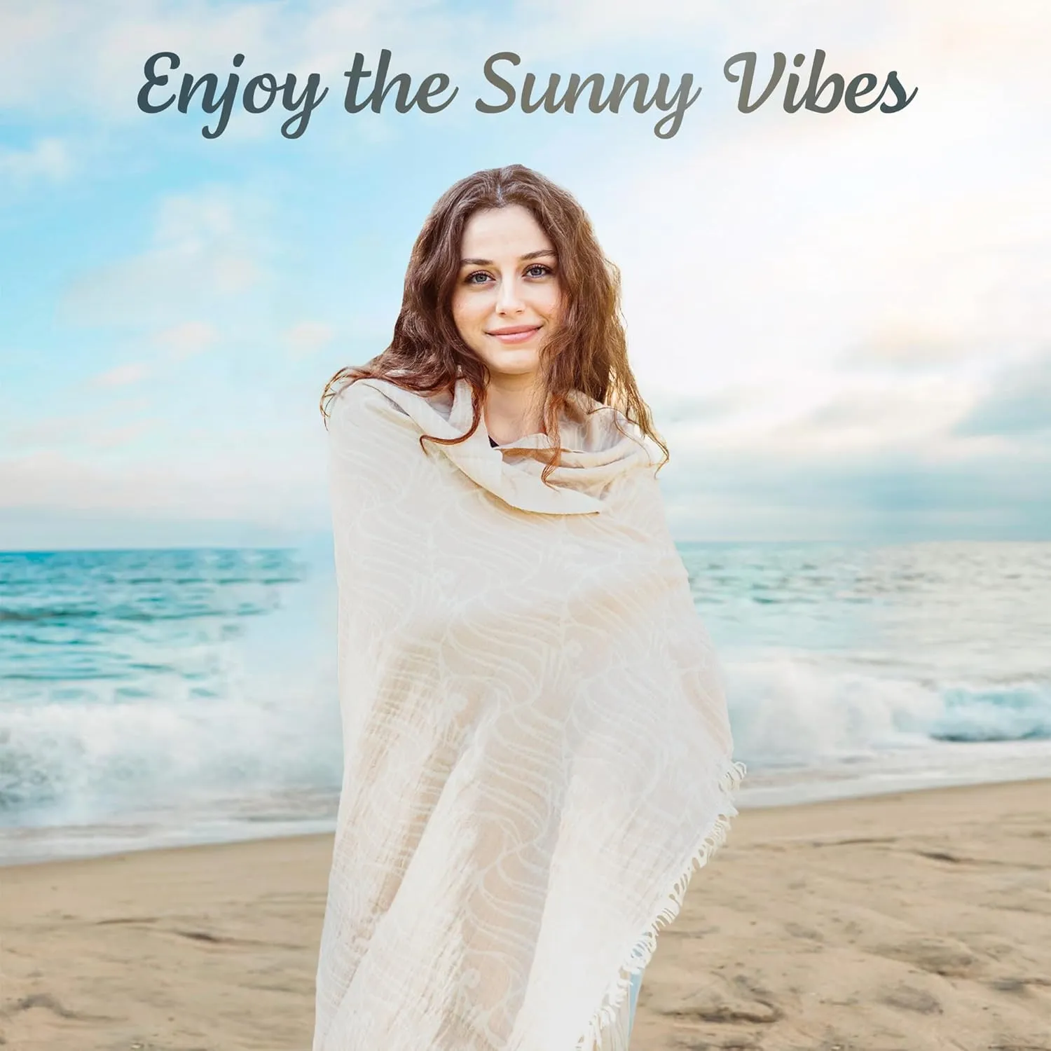 Premium Turkish Beach Towel (35”x67”) Suitable for Adults and Kids 100% Natural Cotton Quick Dry and Sand Free Turkish Towel Beach Blanket– Beige Fish Color