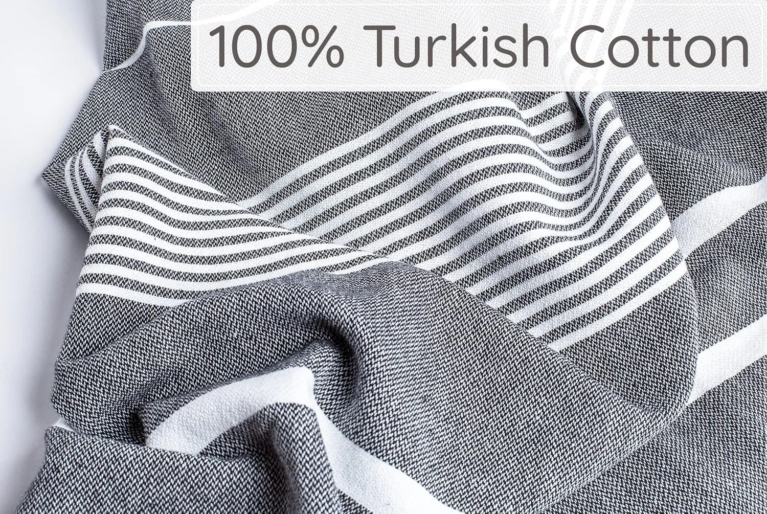 Premium Turkish Beach Towel (35”x67”) Suitable for Adults and Kids 100% Natural Cotton Quick Dry and Sand Free Turkish Towel Beach Blanket– Black Color
