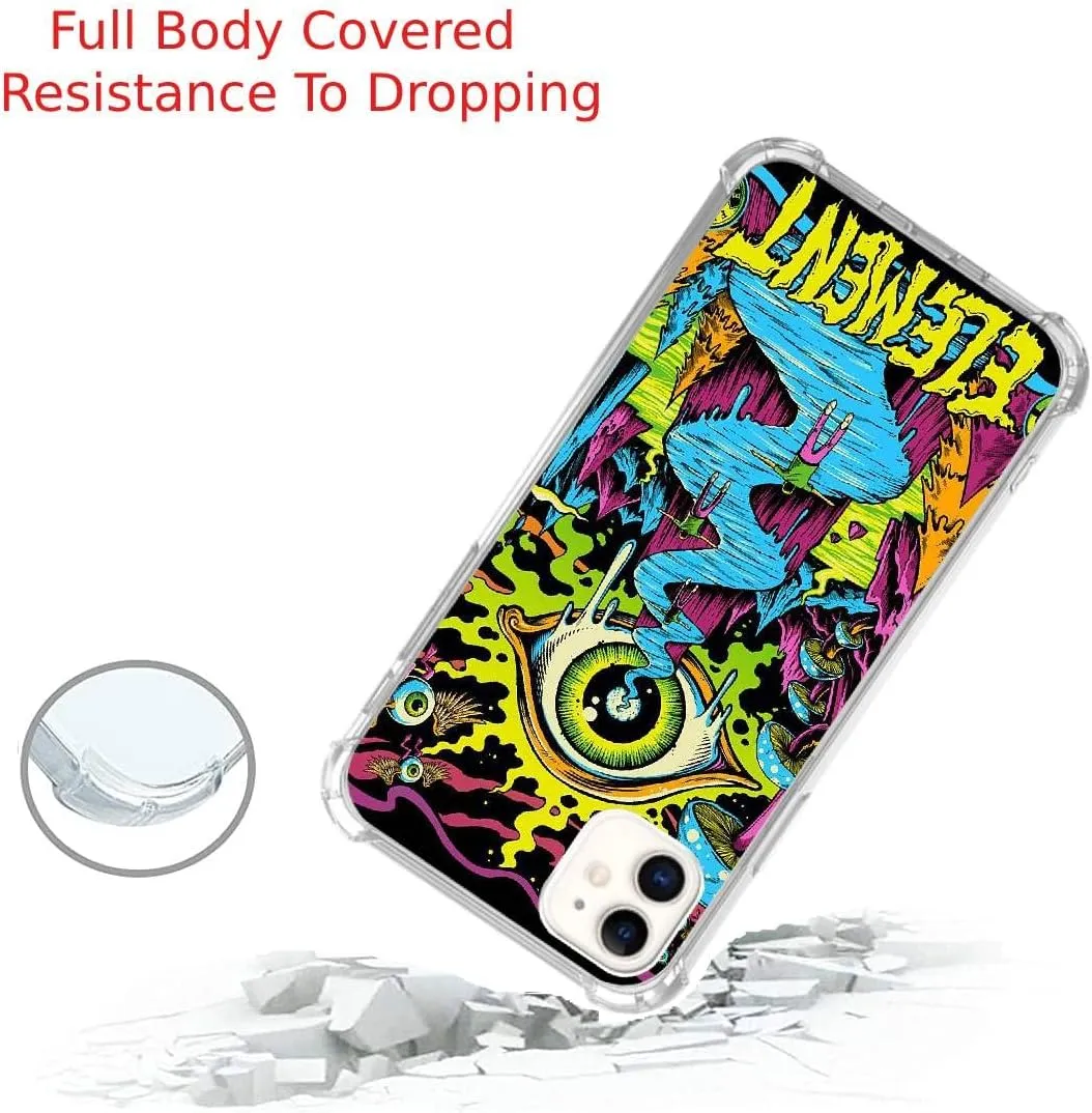 Psychedelic Trippy Element Case Compatible with iPhone 11, Evil Eye Silicone Shockproof TPU Bumper Anti-Scratch Protective Cover Case for iPhone 11