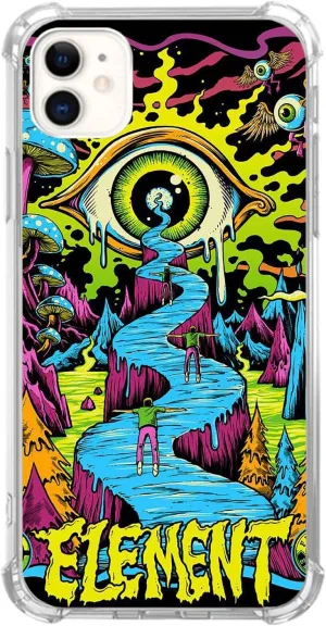Psychedelic Trippy Element Case Compatible with iPhone 11, Evil Eye Silicone Shockproof TPU Bumper Anti-Scratch Protective Cover Case for iPhone 11