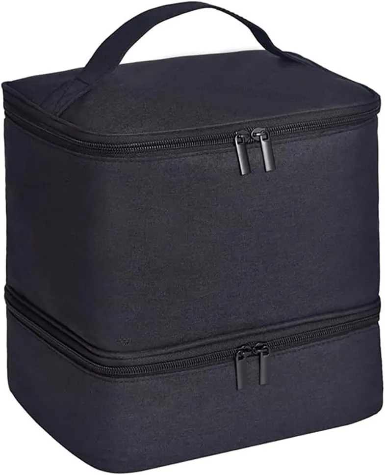 PU Leather Nail Polish Organizer Bag Holds Nail Lamp& 30 Bottles Portable Travel Nail Kit Storage Carrying Case Double Layer Nail Supplies Organizer Handbag for Travel Home Nail Supplies