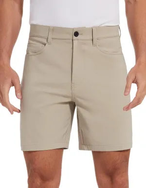 PULI Golf Shorts Men Stretch Dress Lightweight Travel Relax Fit Casual Waterproof Quick Dry Summer Shorts 7 Inch Inseam