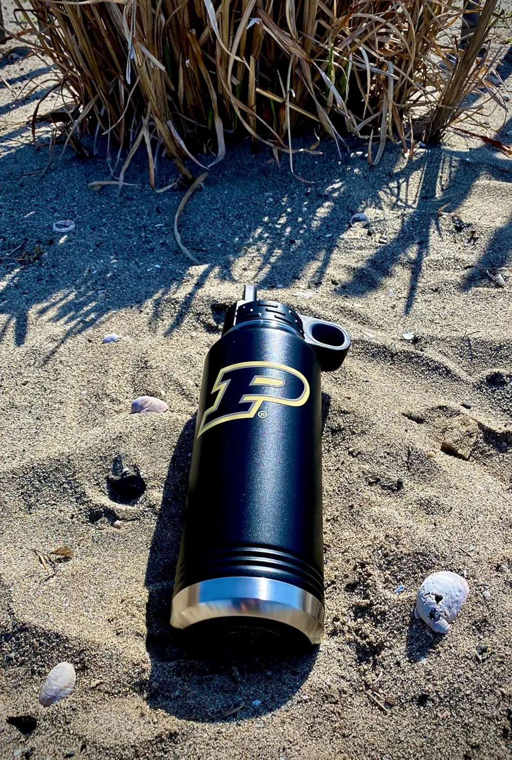 Purdue University Boilermakers 32oz Stainless Steel Double Walled Hot/Cold Vacuum Insulated Water Bottle Pop-Up Sippy Lid - March Madness and Tailgate Pride – For Gym, Pool, Beach, Auto and Office