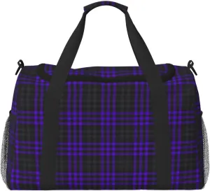Purple Black Stripes Travel Duffel Bag Large Foldable Waterproof Overnight Bag For Beach Swim Bags Pool Sports Gym