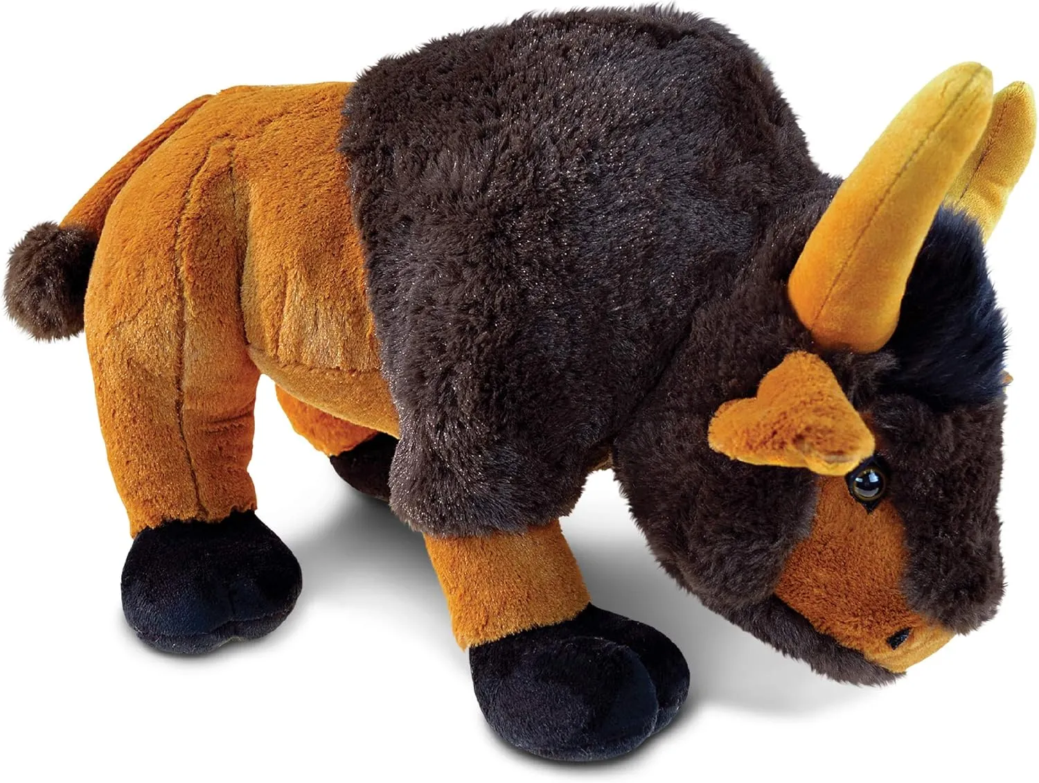Puzzled DolliBu Plush Buffalo Stuffed Animal - Soft Plush Huggable Brown Wild Buffalo, Adorable Playtime Bison Toy, Cute Wildlife Cuddle Gift for Kids & Adults - 17 Inch