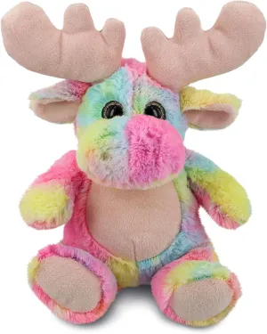 Puzzled DolliBu Rainbow Moose Stuffed Animal – Soft Huggable Moose Stuffed Toy, Adorable Playtime Wildlife Plush Toy, Cute Cuddle Gifts for Kids and Adults – 11 Inch
