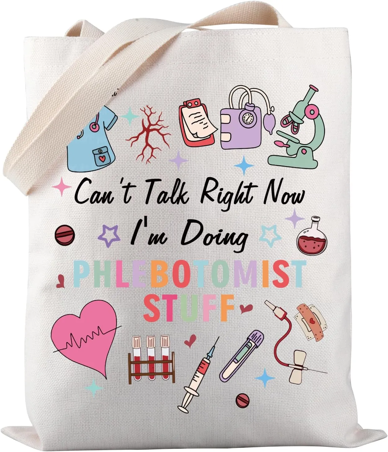 PWHAOO Phlebotomist Tote Bag Can’t Talk Right Now I'm Doing Phlebotomist Stuff Tote Bag Phlebotomy Tech Gift