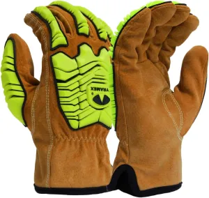 Pyramex GL4004CKB Series Pigskin Safety Gloves With Level 2 Impact Protection ANSI Cut A6 Size 2X Large