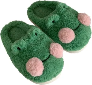 QSKPC Women's fuzzy memory foam slippers Women's cute animal slippers Indoor and outdoor plush slippers Bedroom slippers Home shoes