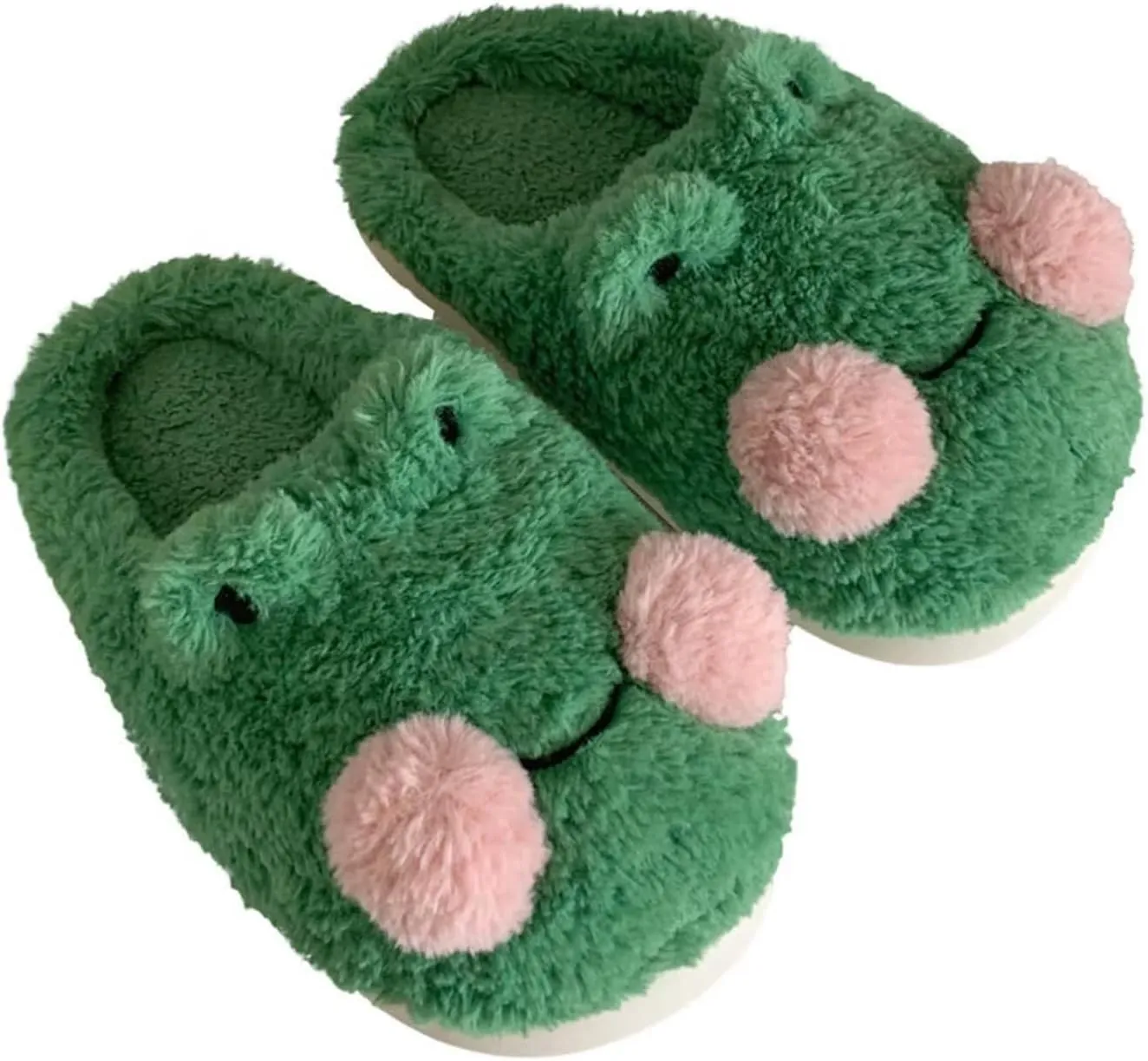 QSKPC Women's fuzzy memory foam slippers Women's cute animal slippers Indoor and outdoor plush slippers Bedroom slippers Home shoes