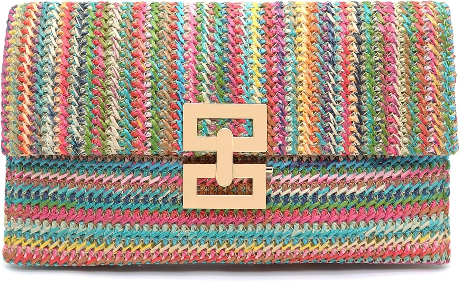 Rattan Clutch Purse for Women,Summer Straw Woven Beach Woven Bag Wicker Raffia Envelope Evening Clutch for Wedding