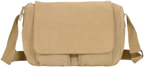 Retro Departure Shoulder Bag with Plain Flap - Khaki