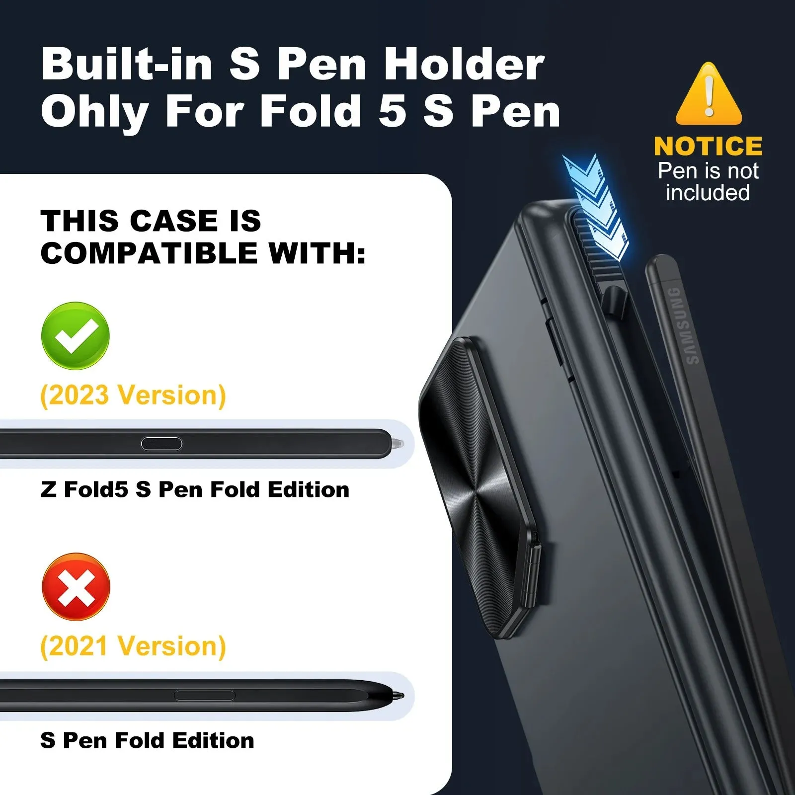 Rexo® - Armor Stand Case with S Pen Slot