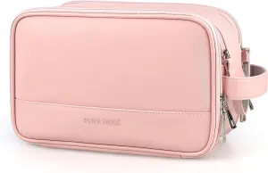 Rhea Rose Toiletry Bag for Women, Makeup Travel Bag Organizer, Large Bathroom Cosmetic bag, Traveling Dopp Kit Accessories Shower Bag, Pink