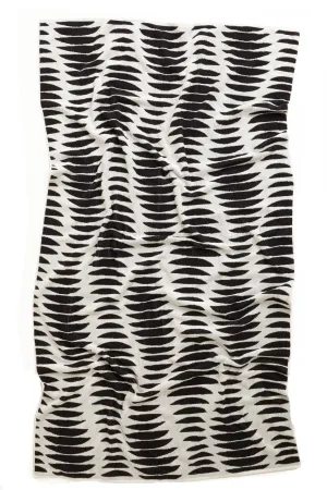 Ribbed Beach Towel - Ecru/Black